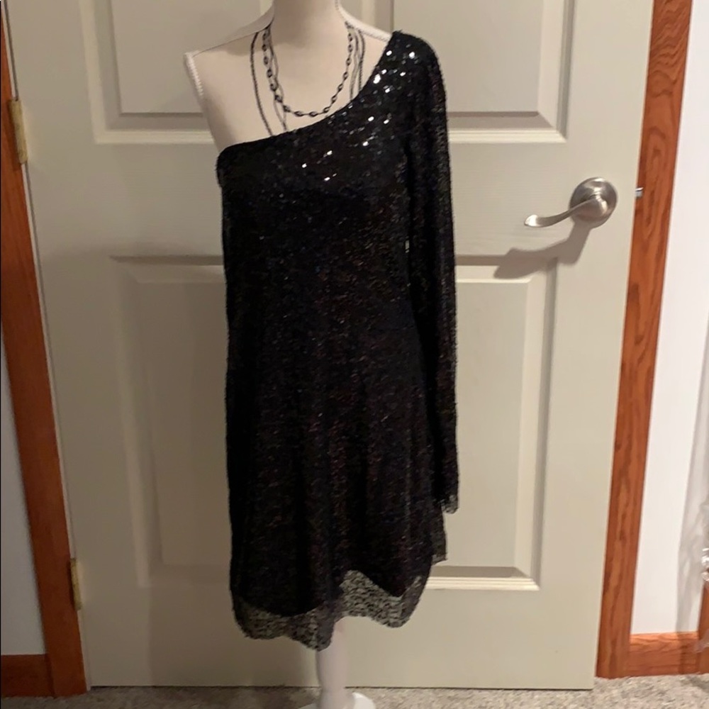 Black one sleeve dress. Size 8
